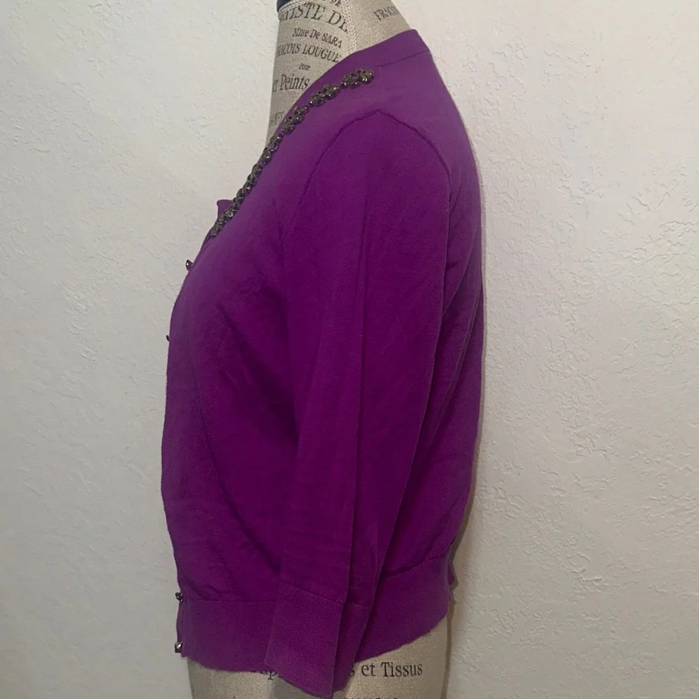 Purple‎ Pink Cardigan with Embellished Bling Collar